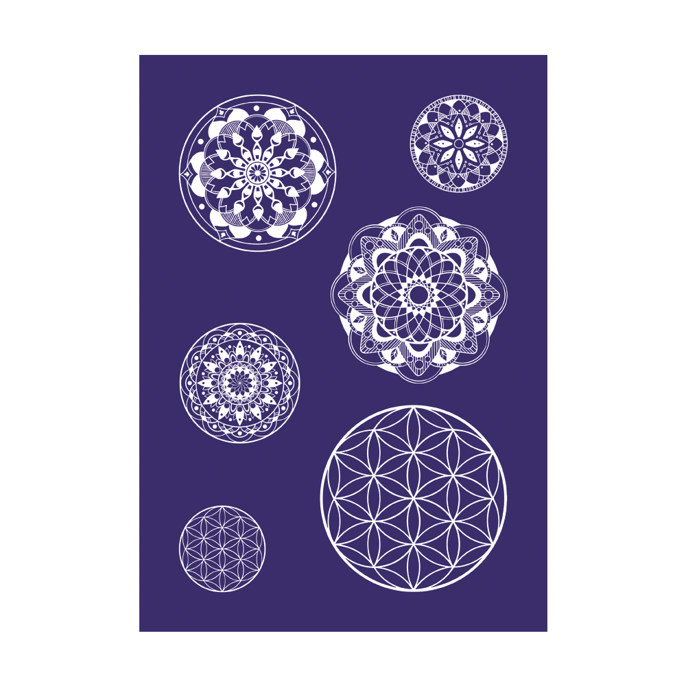 Siebdruck-Schablone Mandala Blume des Lebens A4 Silk-Screen Printing STencil 