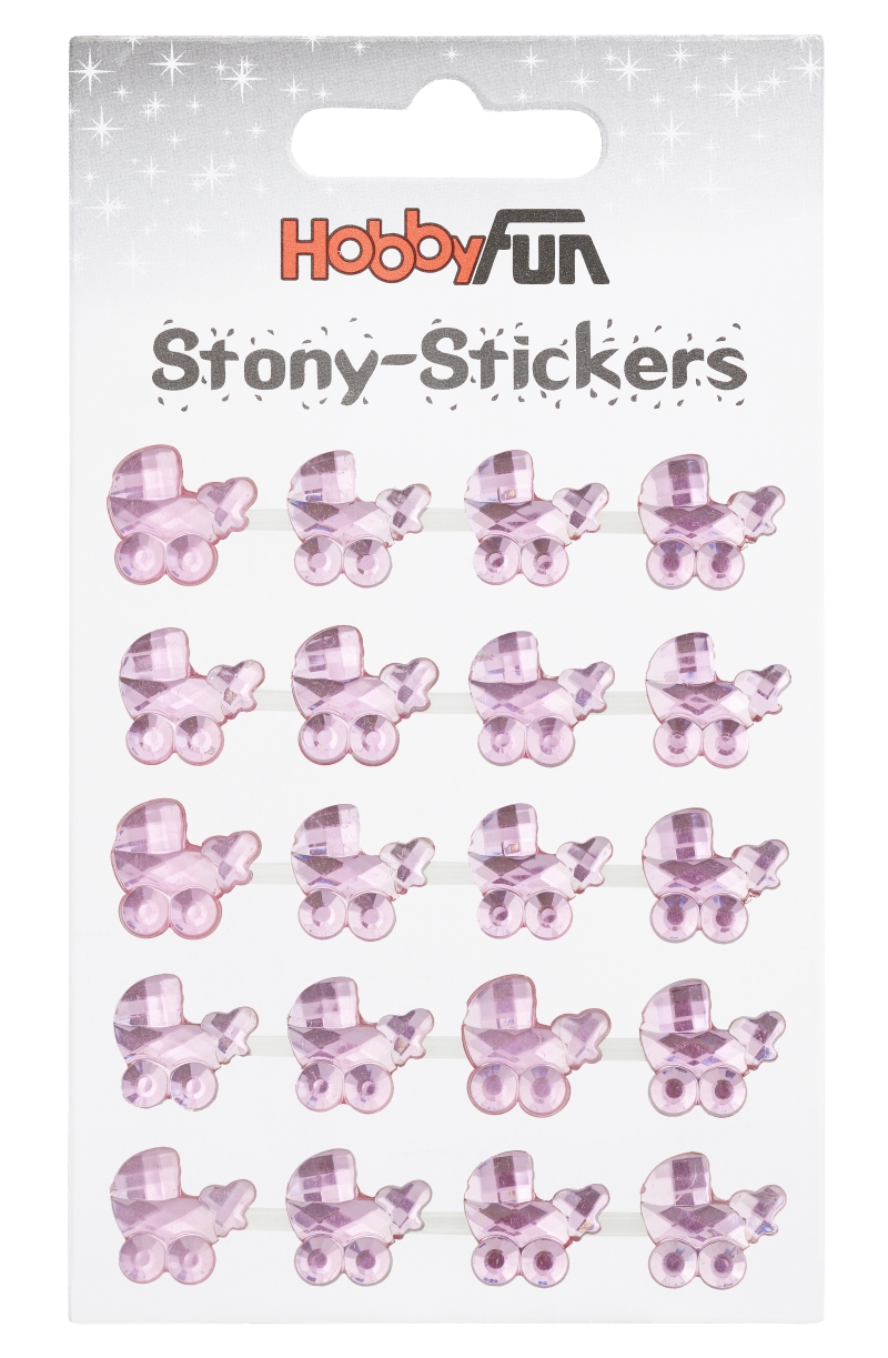 Stony-Sticker Kinderwagen 20Stück/Bogen Strasssticker