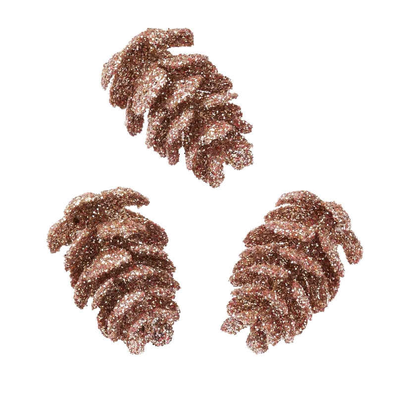 Tannenzapfen Glitter 2,5cm 8 Stück Pinecone