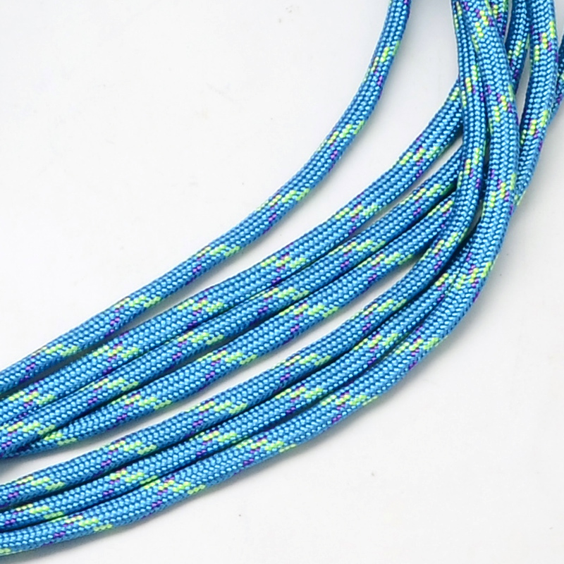 Paracord 4 mm, gemustert türkis mit fein grün-dunkelblau, 6,4 m/Bündel