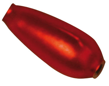 Hohlglas-Tropfen 10 x 4 mm, länglich glatt, 26 Stück, rot matt