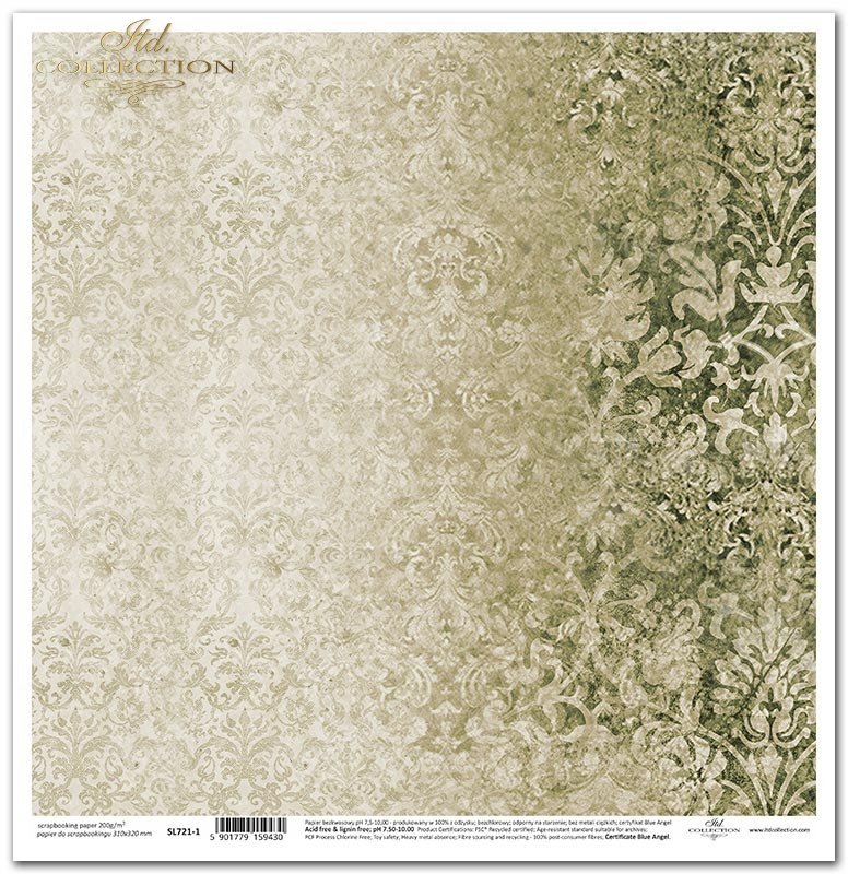 Scrapbooking-Papier Ornamente Four Elements Earth Bogen 31x32cm 200g/m²