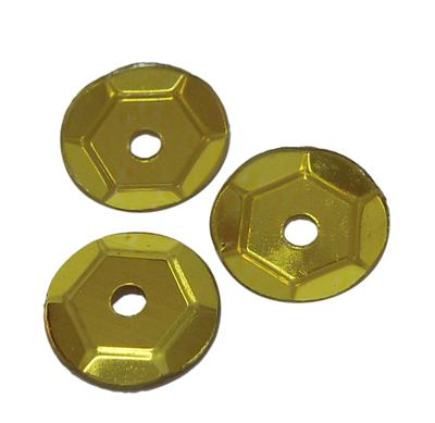 Pailletten gold, 6-7 mm, 1mm Loch, 30 g  Paillettenschüssel Sequins