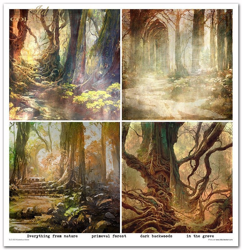 Scrapbooking-Papier Set Mysterious Forest 10 Stk/Pkg. 30x30cm 200g