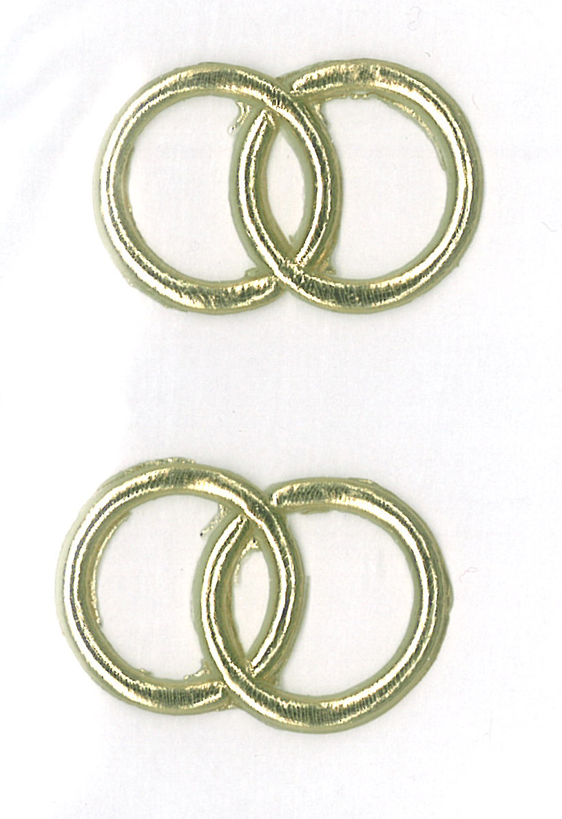 Wachsdekor Eheringe 2 Stück 24x16mm Wachsdekor Eheringe 2 Stück 24x16mm