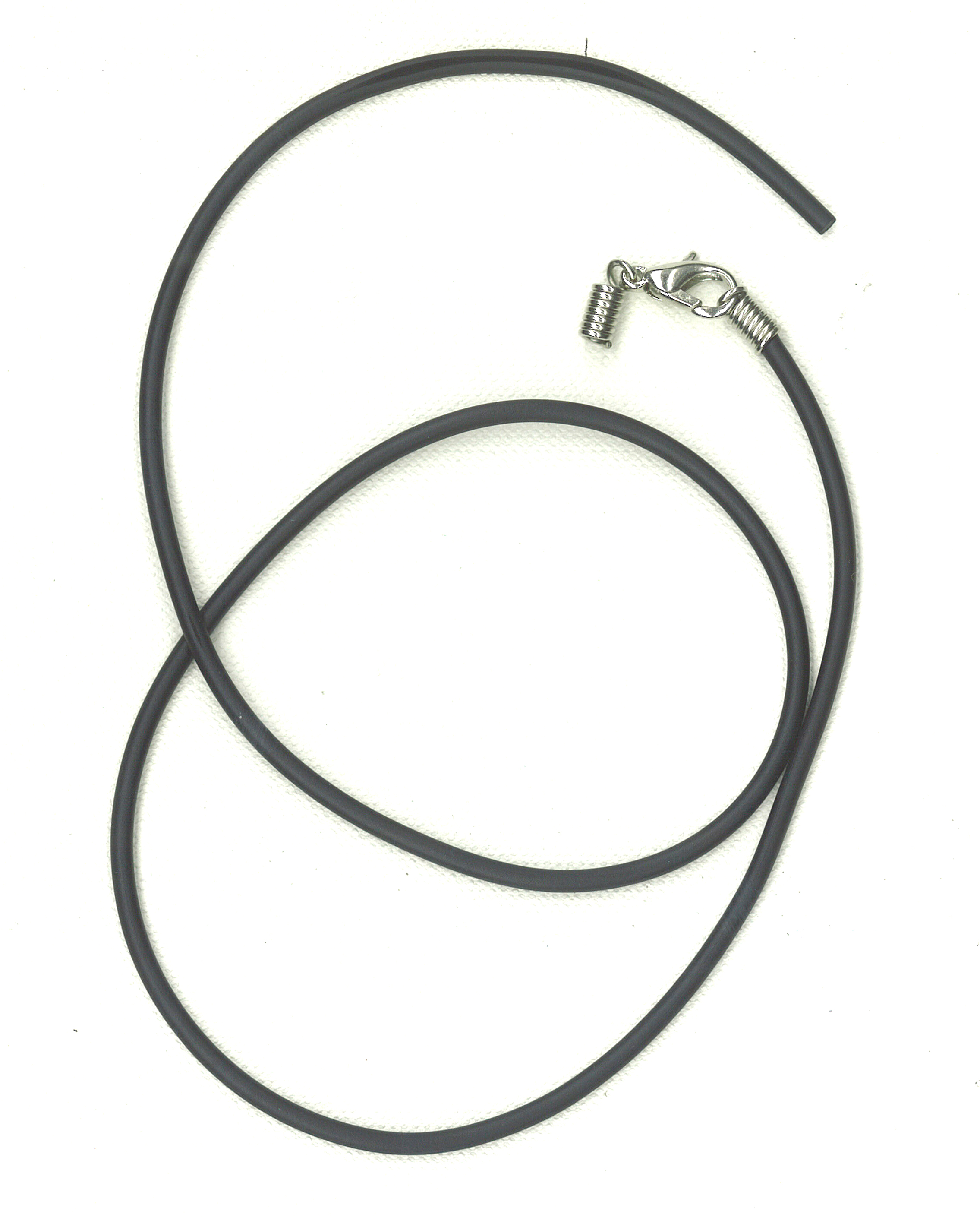 Kautschukcollier 2 mm m.Karabiner, schwarz