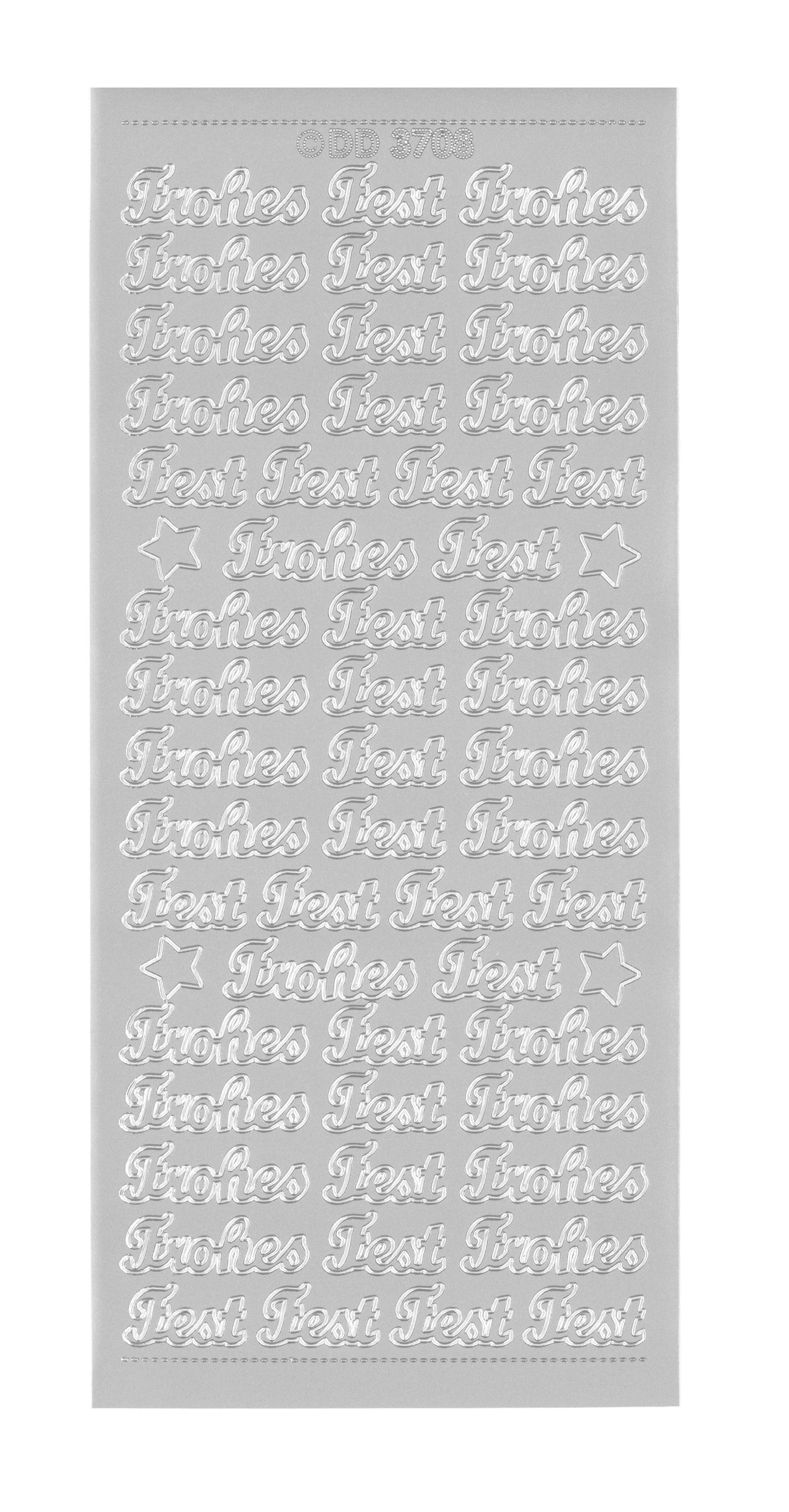 Konturensticker Frohes Fest 1 Bogen 10x23cm Konturensticker Frohes Fest 1 Bogen 10x23cm