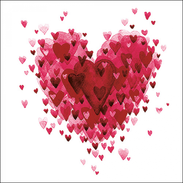 Ambiente Servietten Heart of Hearts red 33x33cm 20 Stück/Packung