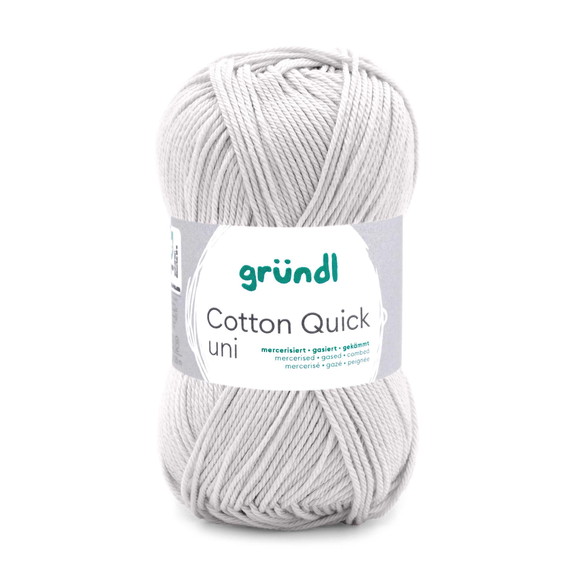 Cotton Quick Uni LICHTGRAU 100 % Baumwolle mercerisiert gasiert gekämmt 50g/125m Cotton Quick Uni LICHTGRAU 100 % Baumwolle mercerisiert gasiert gekämmt 50g/125m
