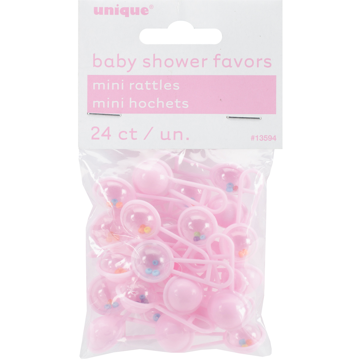 Rassel Babyrassel Blau/Rosa Mini Rattles Babypartydekoration Baby Shower Favor 24 Stück 