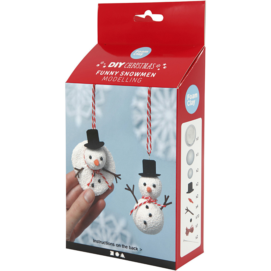 Bastelset Weihnachten Funny Snowmen zum Modellieren 23 teilig