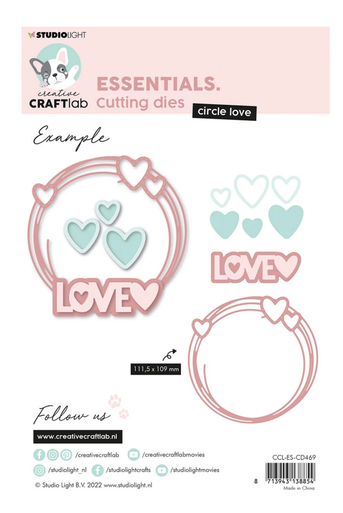 Creative Craftlab  Essentials Stanzschablonen Set Cirkel Love 
