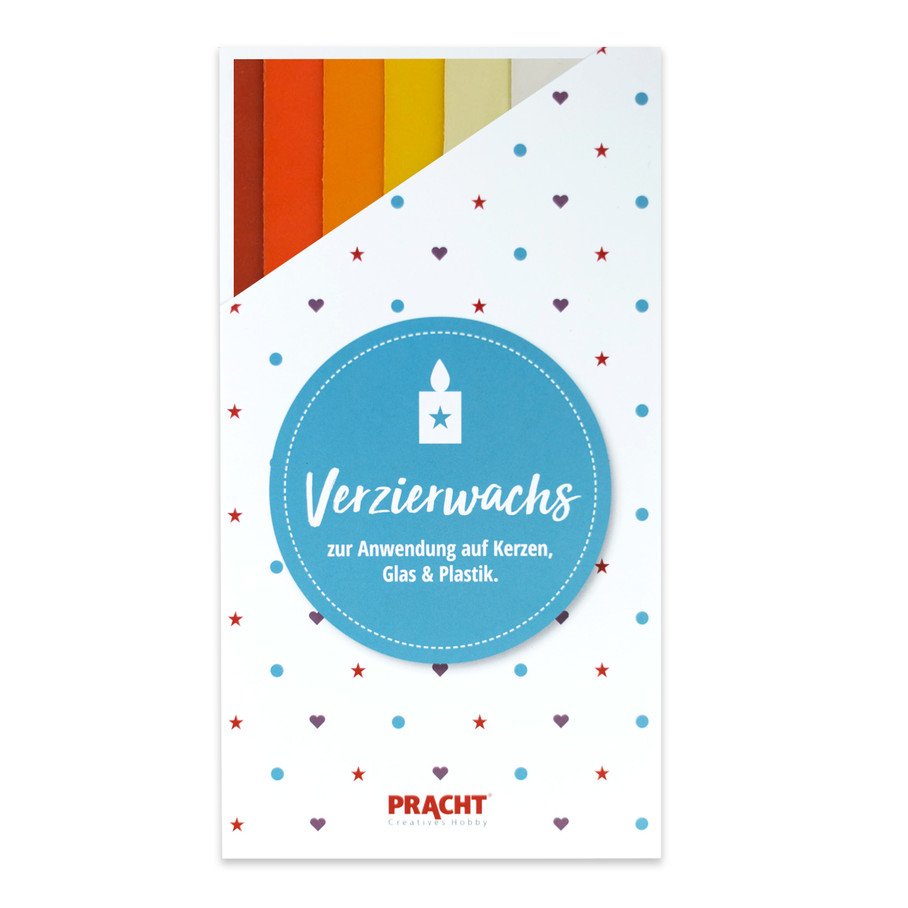 Verzierwachsplatten Set Farb-Mix WEISS GELB ORANGE ROT 200x50x0,5mm 6 St/Packung