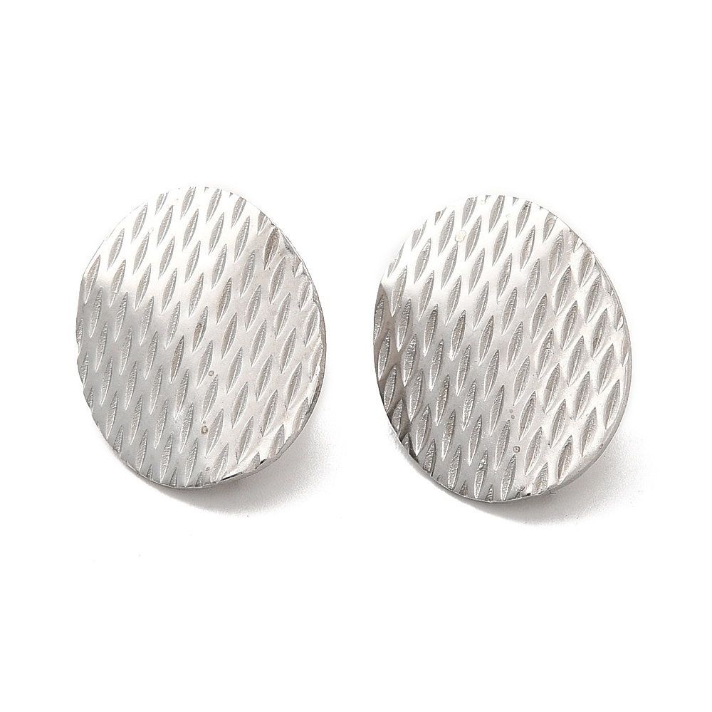 Ohrstecker Platine oval/Raute geprägt mit Anhängeöse Edelstahl 20x16mm 1 Paar/2 Stück 