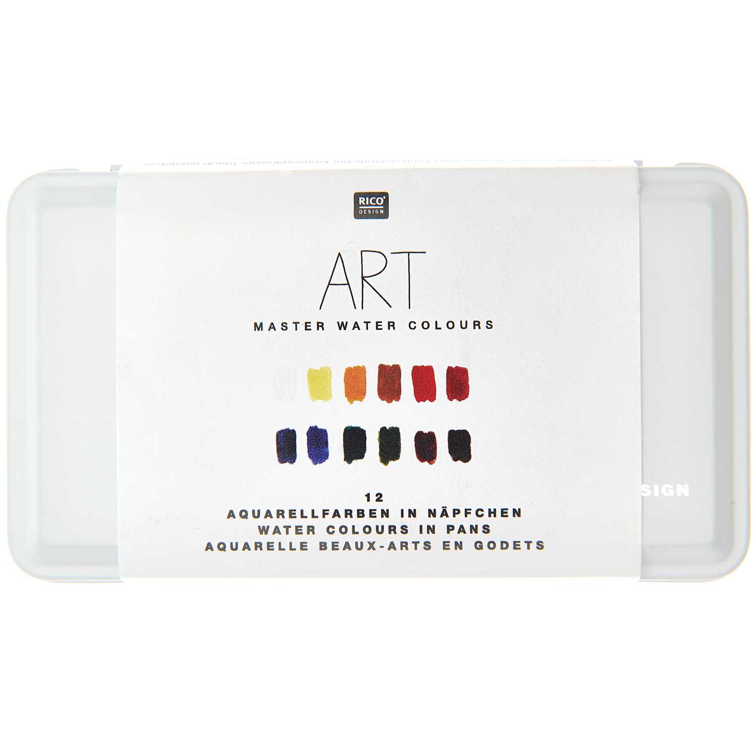 Rico Aquarellfarben Palette 12 x 1/2 Näpfe