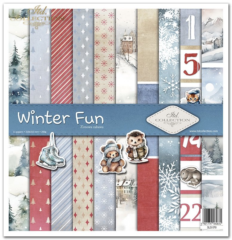 Scrapbookingpapier Set Winter Fun 310x320 mm 11 Blatt