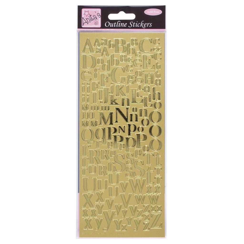Outline Stickers Mixed Serif Alphabet Buchstabensticker 1 Bogen 24x10cm