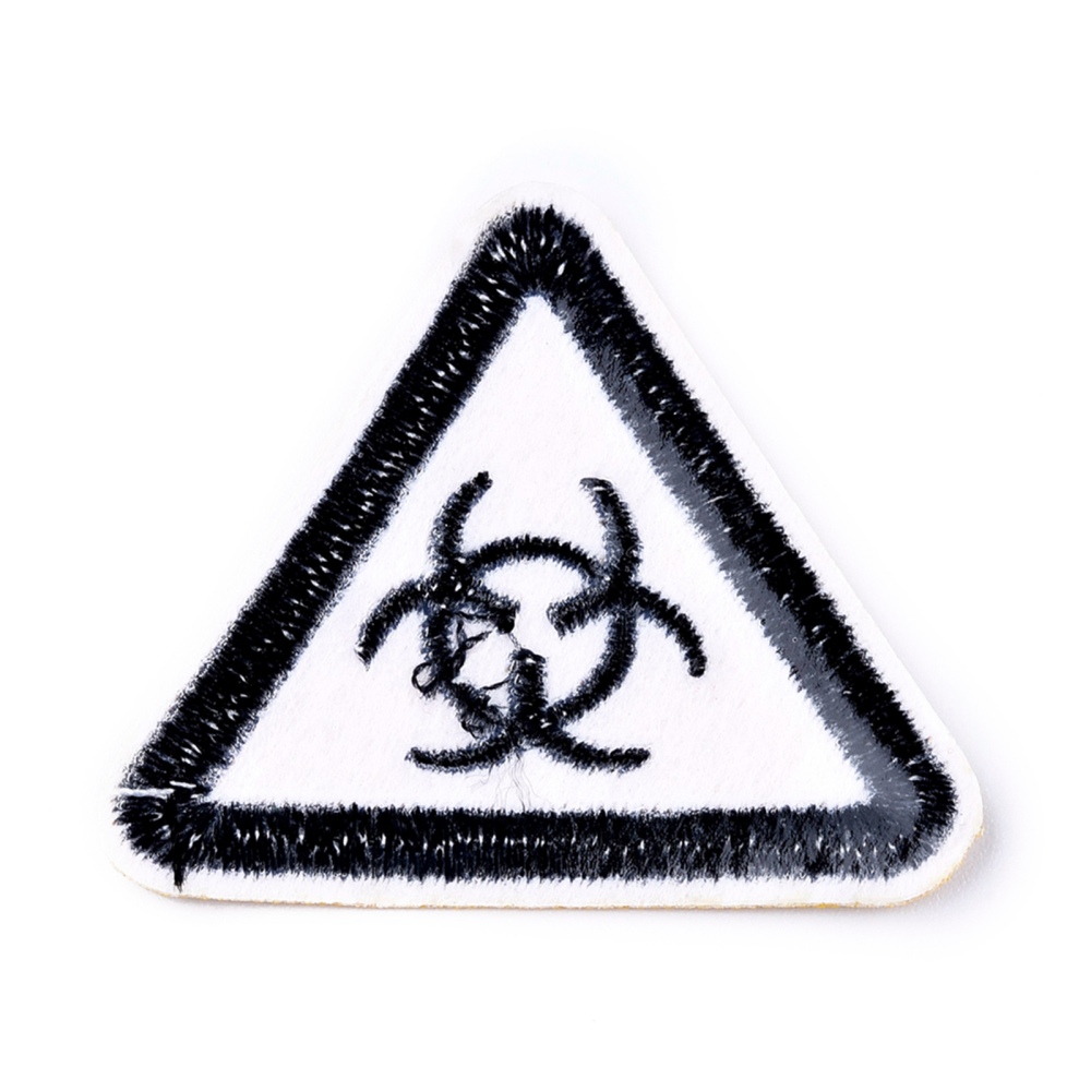 Patch Biohazard-Symbol Dreieck Aufbügeln/Aufnähen 50,5x45,5x1,3mm Patch Biohazard-Symbol Dreieck Aufbügeln/Aufnähen 50,5x45,5x1,3mm