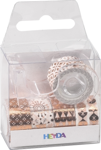 Deko Tape Mini Set rose gold, 12mm, 5 Stk. x 3m sortiert, Washi Tape, Papierklebeband, Klebeband