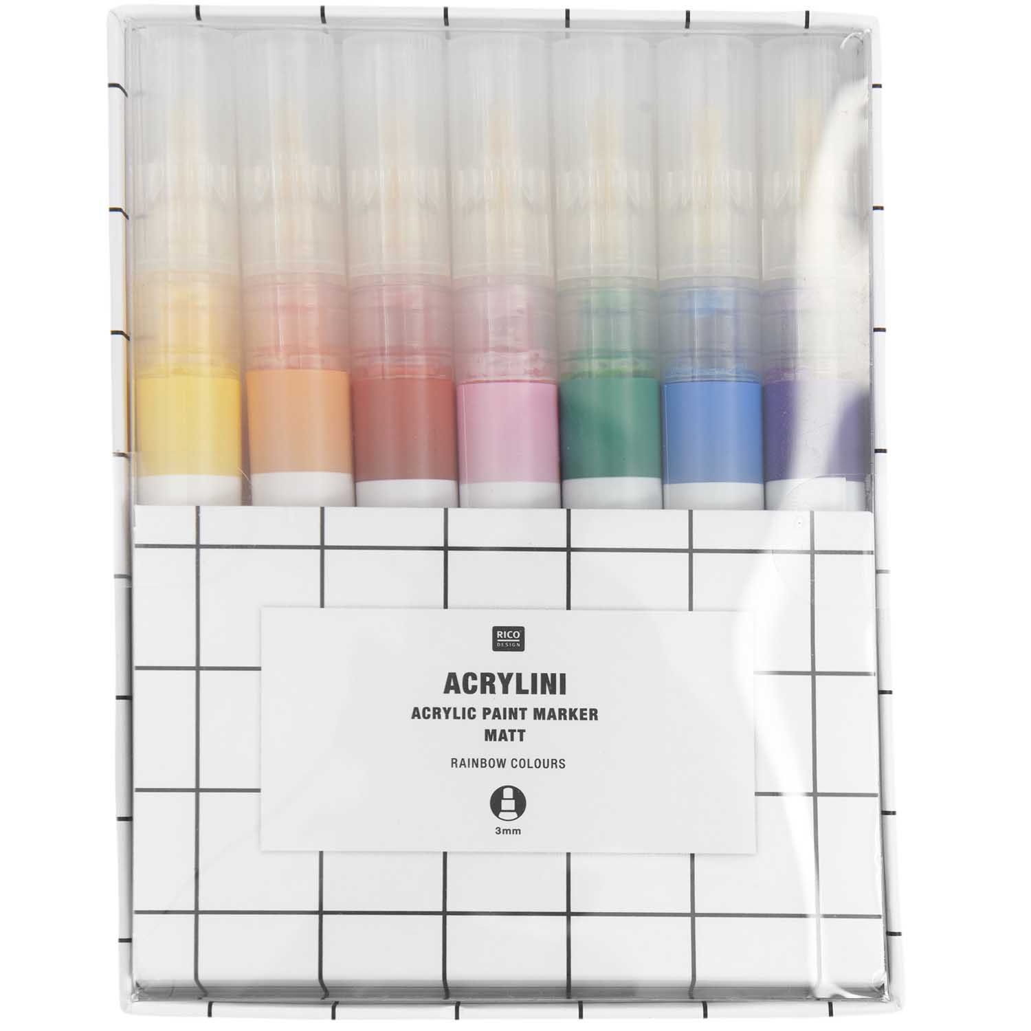 Acrylini Acrylic Painter Marker Matt 3mm Rainbox Colours