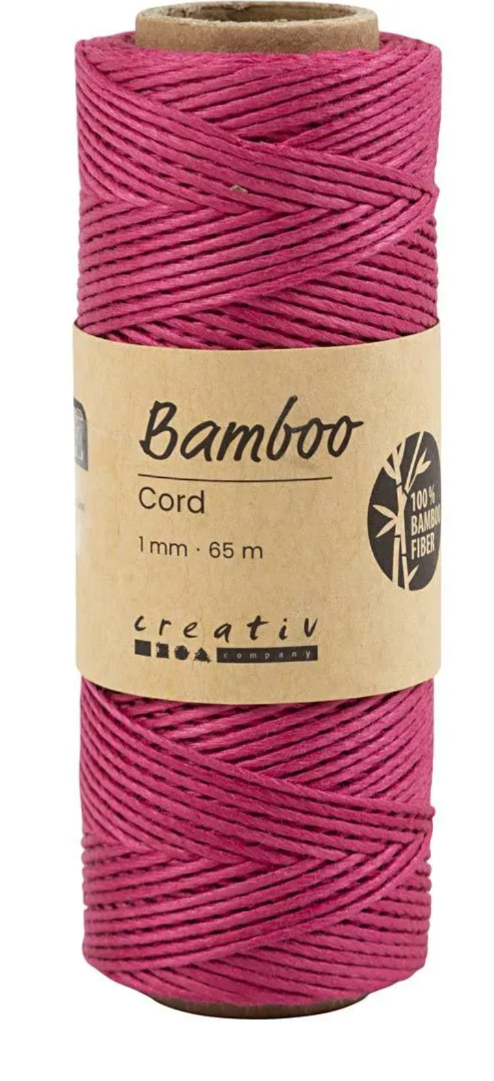 Bambuskordel 1mm, 65m/Rolle