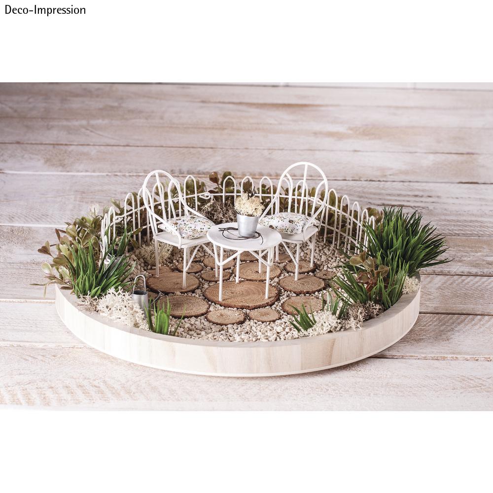Mini Gardening Sitzgruppe Metall Stuhl Tisch 3tlg. Garden Sitting Set 