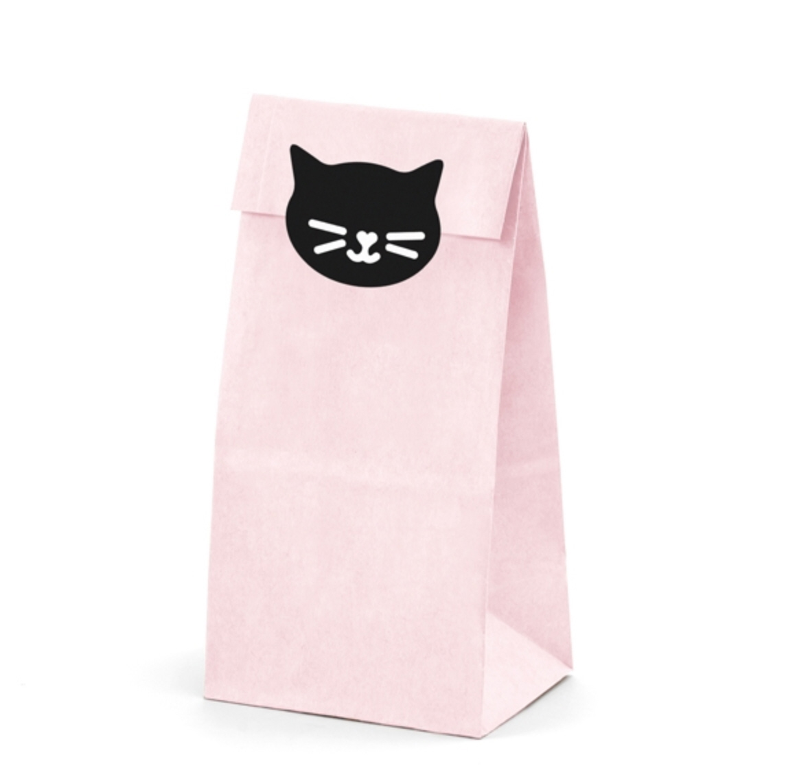 Treat Bags Bodenbeutel Papiertüte rosa Meow Katze 8x21x6,5cm 6 Stück