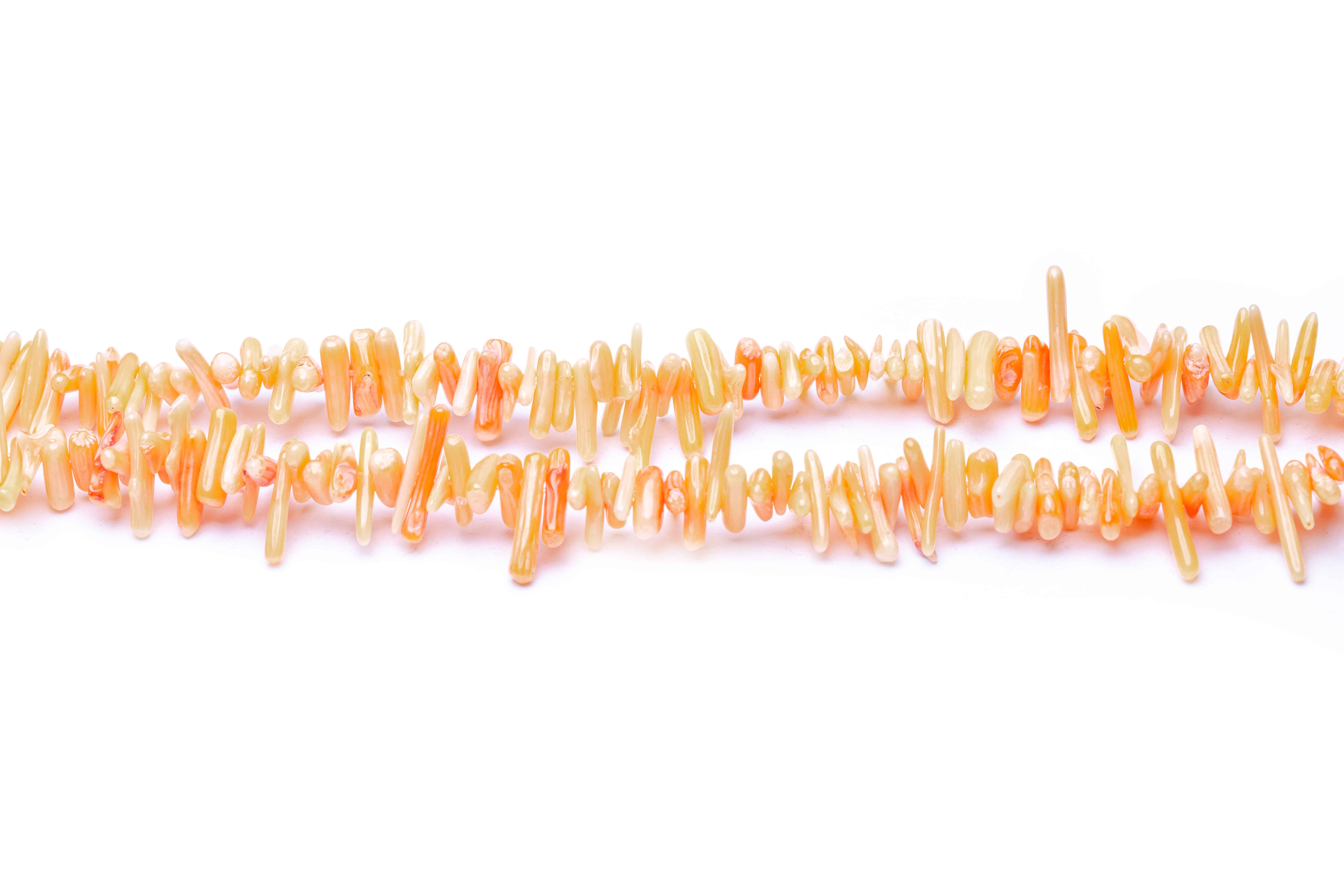 Korallen-Splitterkette gefärbt orange 0,3-1,5cm Strang 40cm 