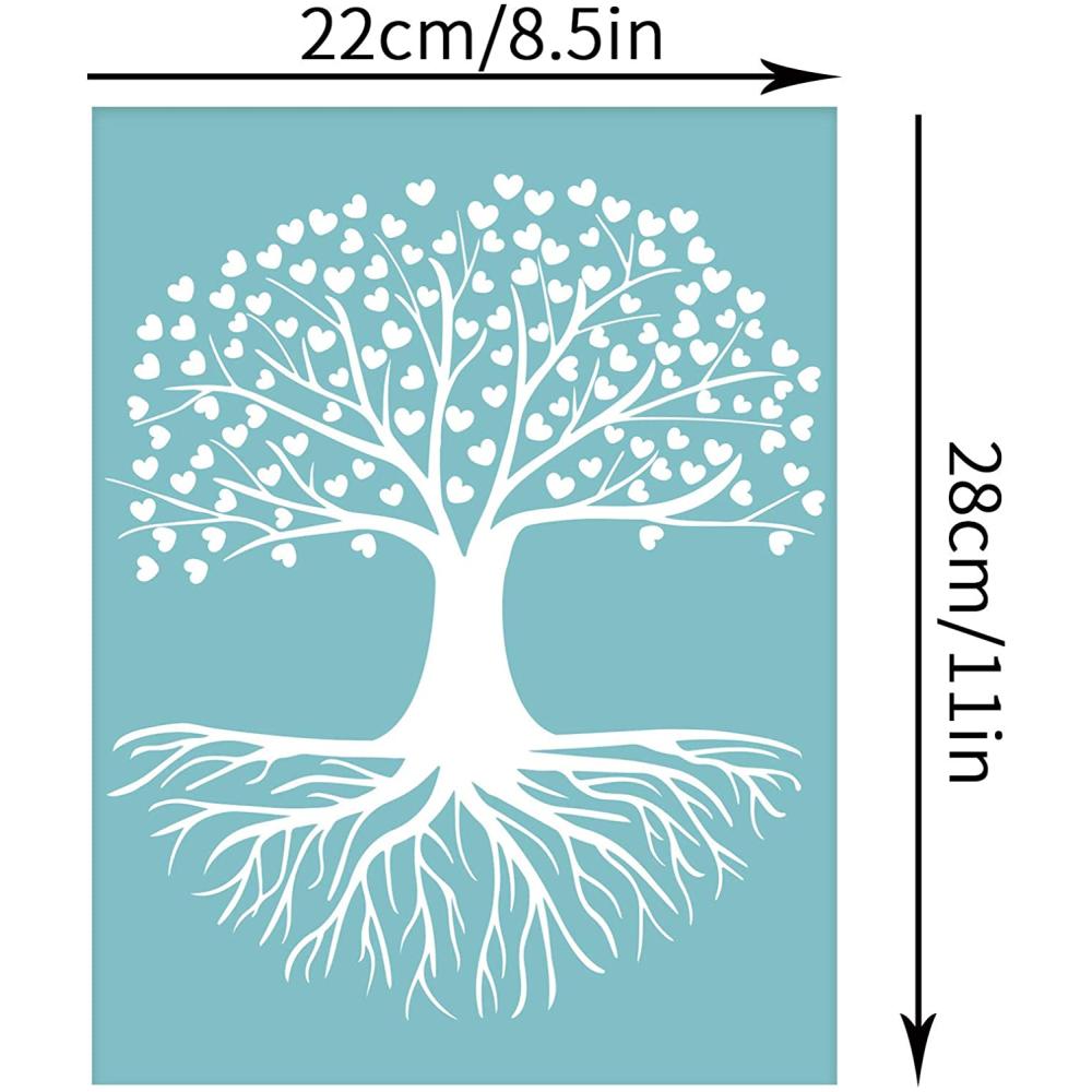 Siebdruckschablone Baum selbstklebend wiederverwendbar 22x28cm 
