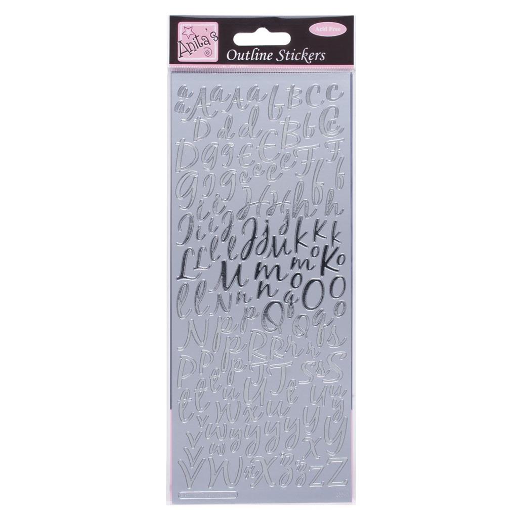 Outline Stickers Modern Alphabet Buchstabensticker 1 Bogen 24x10cm