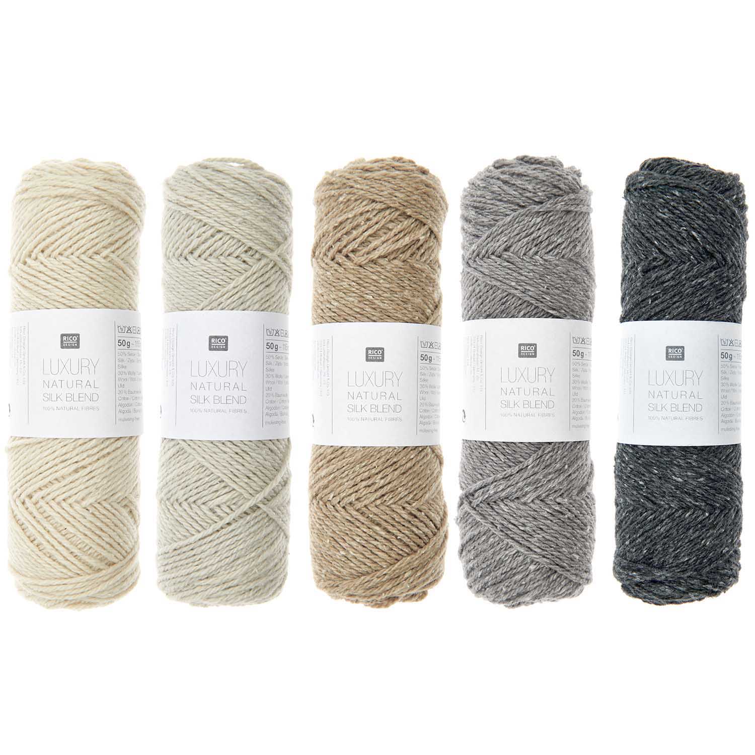 Luxury Natural Silk Blend  Wolle 50% Seide 30% Wolle 20% Baumwolle  50g / 115m