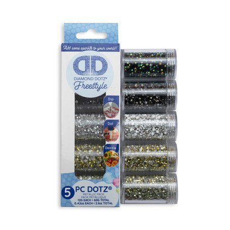 Diamond Dotz Freestyle Set metallic, 5 Farben a 12g, rund Acrylsteine