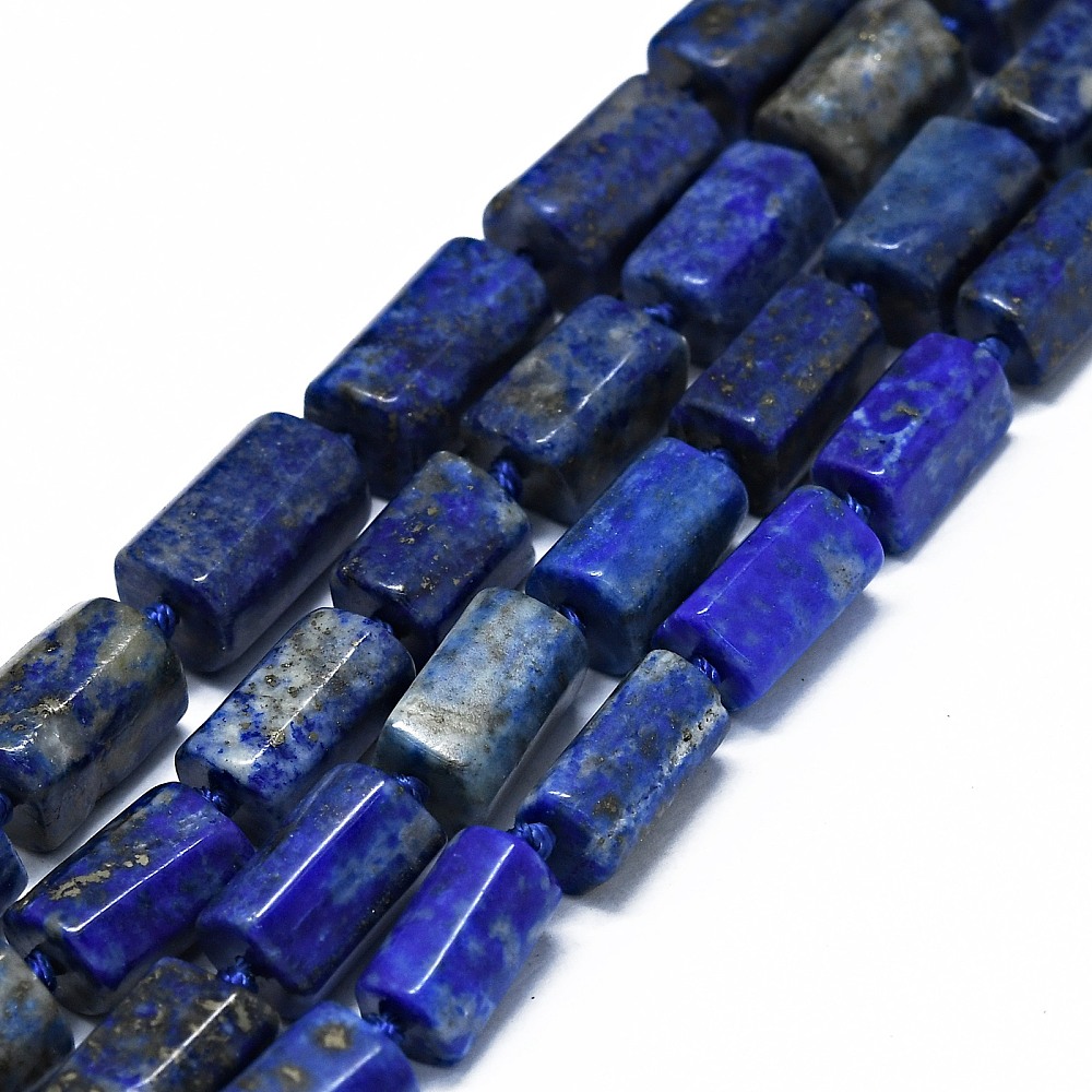 Natürlicher Lapis Lazuli Edelsteinperlen Quader 11~13x6~8x6~8mm 29 Stück/Strang