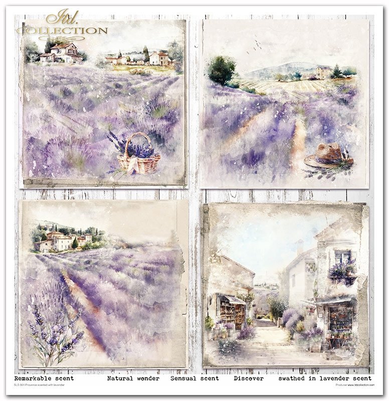 Scrapbookingpapier Set Provence scented with lavender 310x320 mm 11 Blatt