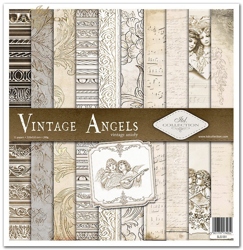 Scrapbookingpapier Set Vintage Angels 310x320 mm 11 Blatt