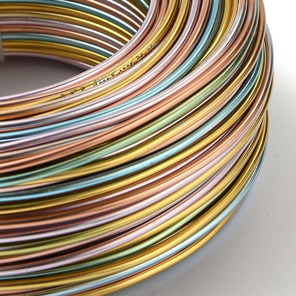 Aludraht 2mm multicolor, 5-färbig, 58m/Rolle