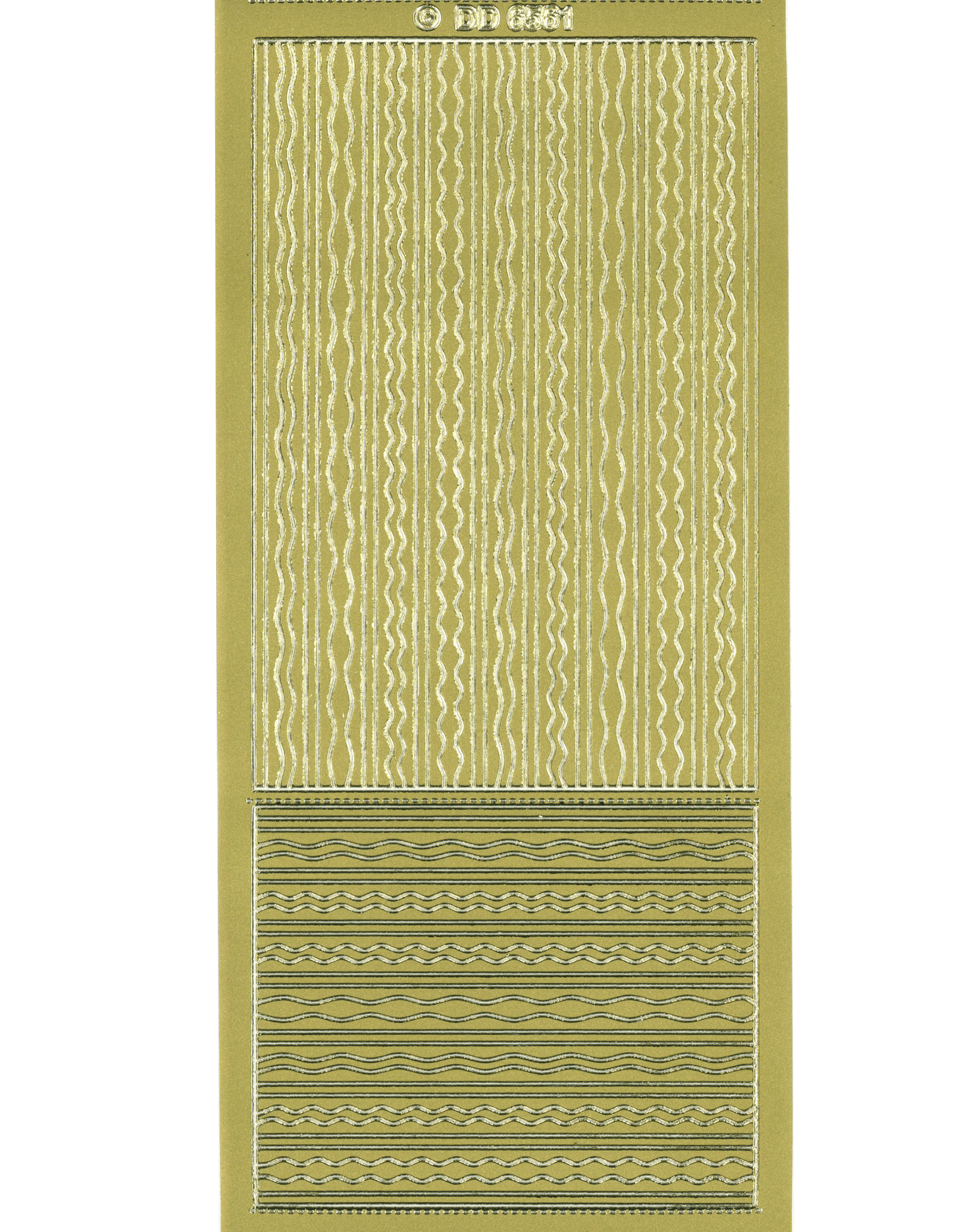 Shiny Outline Stickers Streifen Linien Wellen gold Konturensticker 10x23cm Bogen