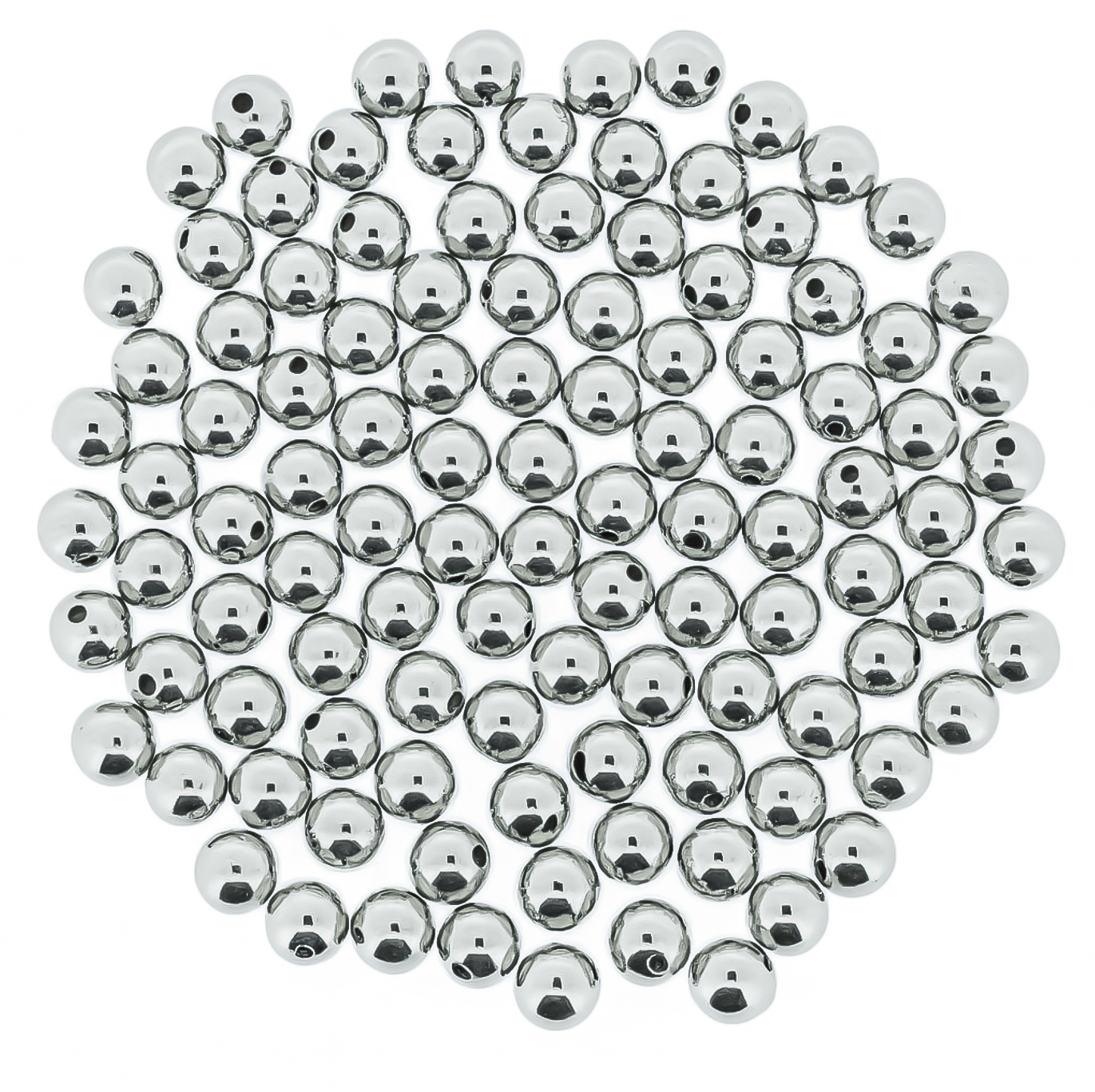 Wachsperlen rund silber 6mm 140 Stück / Dose 