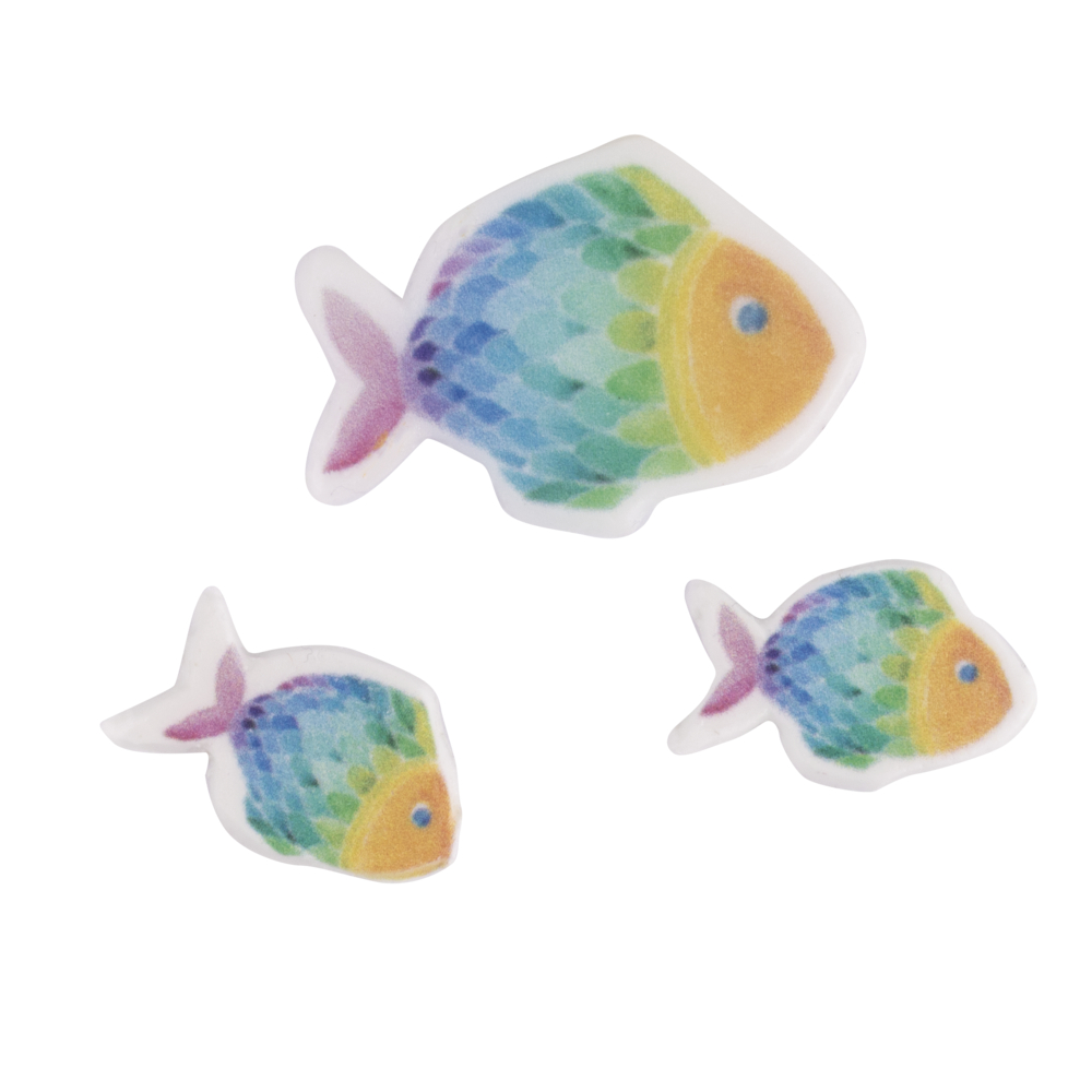Wachsmotiv Regenbogen Fisch regenbogen 2,3x1,6cm + 3,7x2,5cm 3 Stück Wachsmotiv Regenbogen Fisch regenbogen 2,3x1,6cm + 3,7x2,5cm 3 Stück