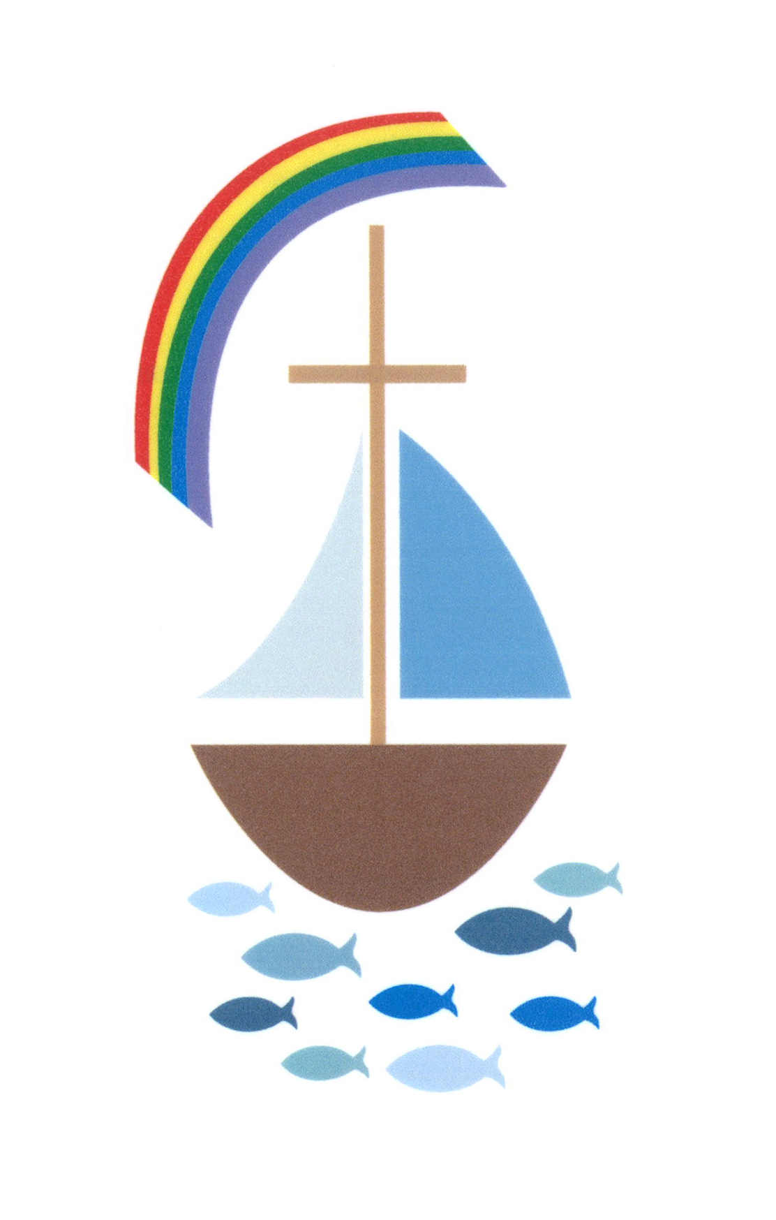 Wachsdekor Segelboot mit Regenbogen 100x50mm 1 Stück Wachsdekor Segelboot mit Regenbogen 100x50mm 1 Stück