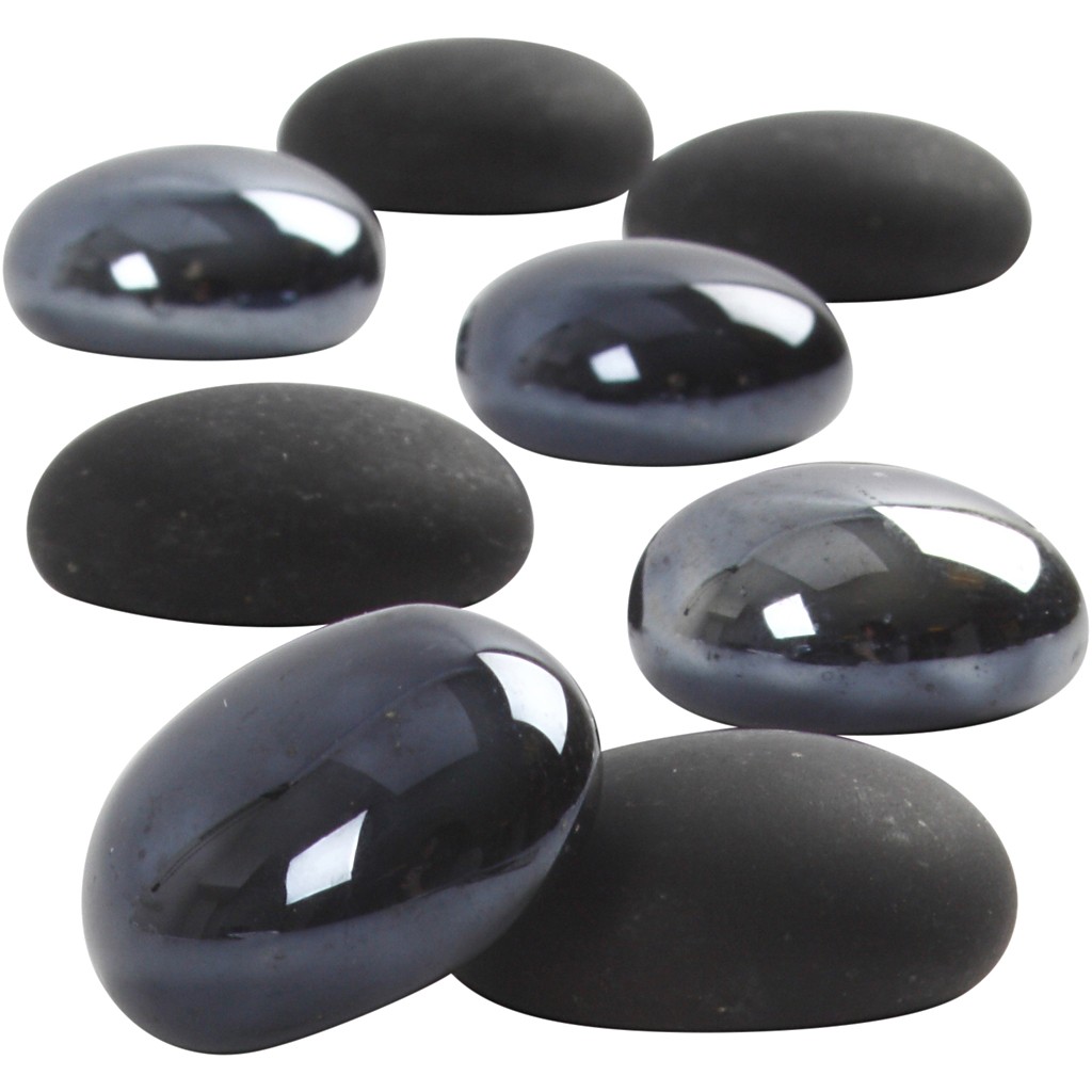 Glasnuggets schwarz matt und glänzend, 18-20mm, 370g 
