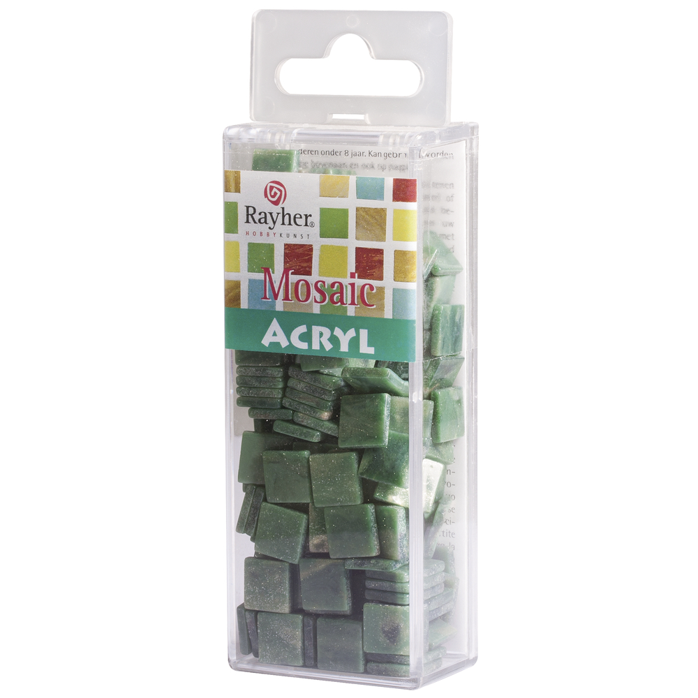 Acrylmosaik marmoriert orientgrün, 1x1cm, 50g/ca. 205 Stück Acryl-Mosaik
