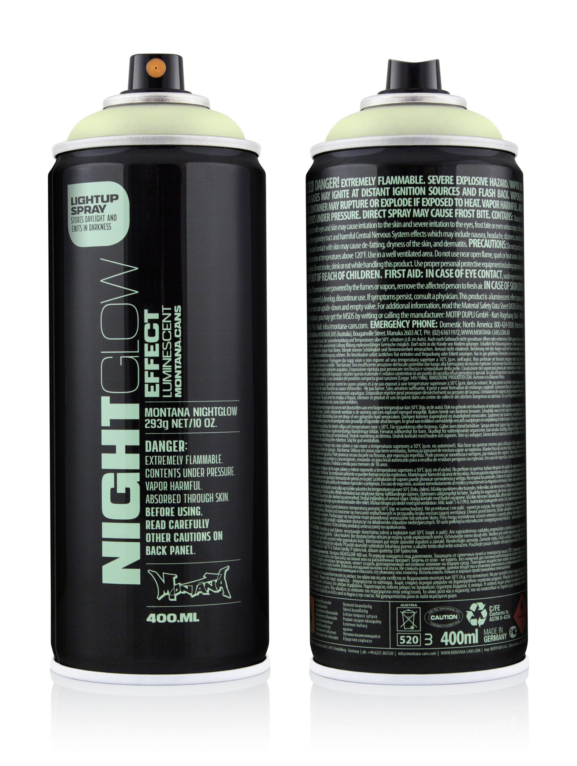 Montana Night Glow 400ml Montana Cans Sprühfarbe Spray Dose Nachleuchtfarbe