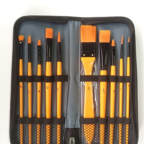 Pinsel-Set Allround + Etui verschiedene Stärken 10 Stück 