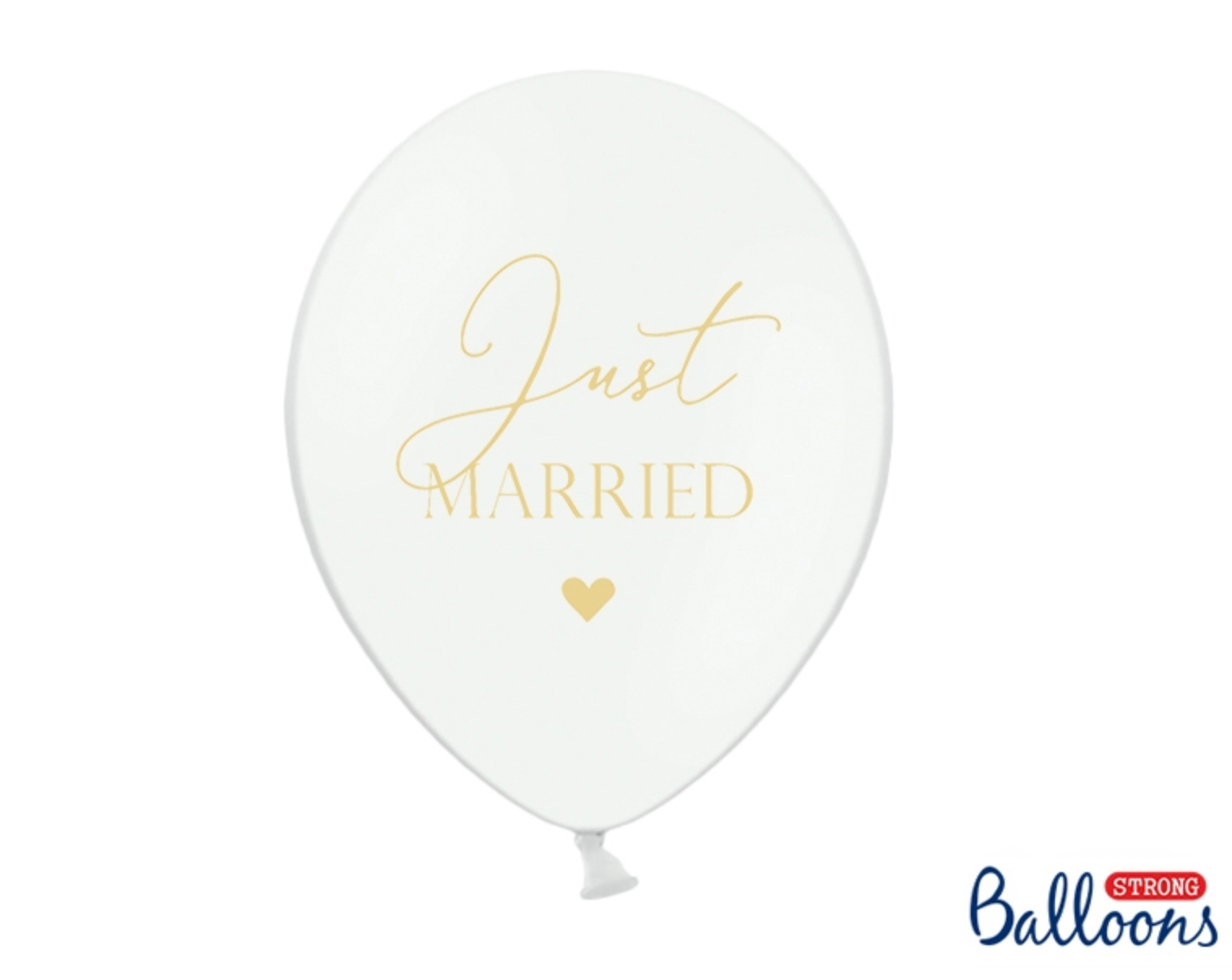 Balloons Just Married gold/weiß Luftballoone 30cm 6 Stk.