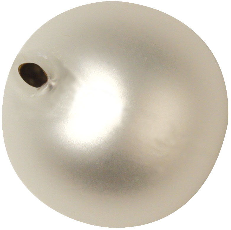 Hohlglas-Rundperlen 12 mm, 10 Stück, weiss matt