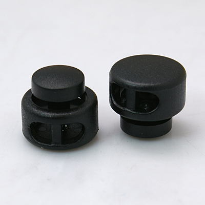 Acryl Kordelstopper 22x18mm, 2 Stück/Pkg.  schwarz Anorak Kordelverschluss