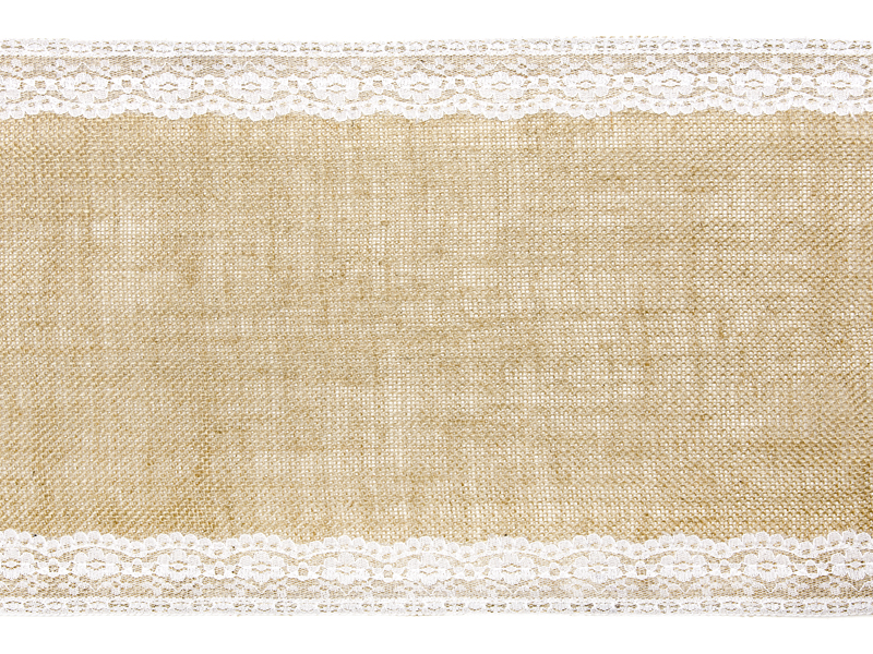 Jute-Tischläufer mit Spitze 28x275cm Burlap Table Runner