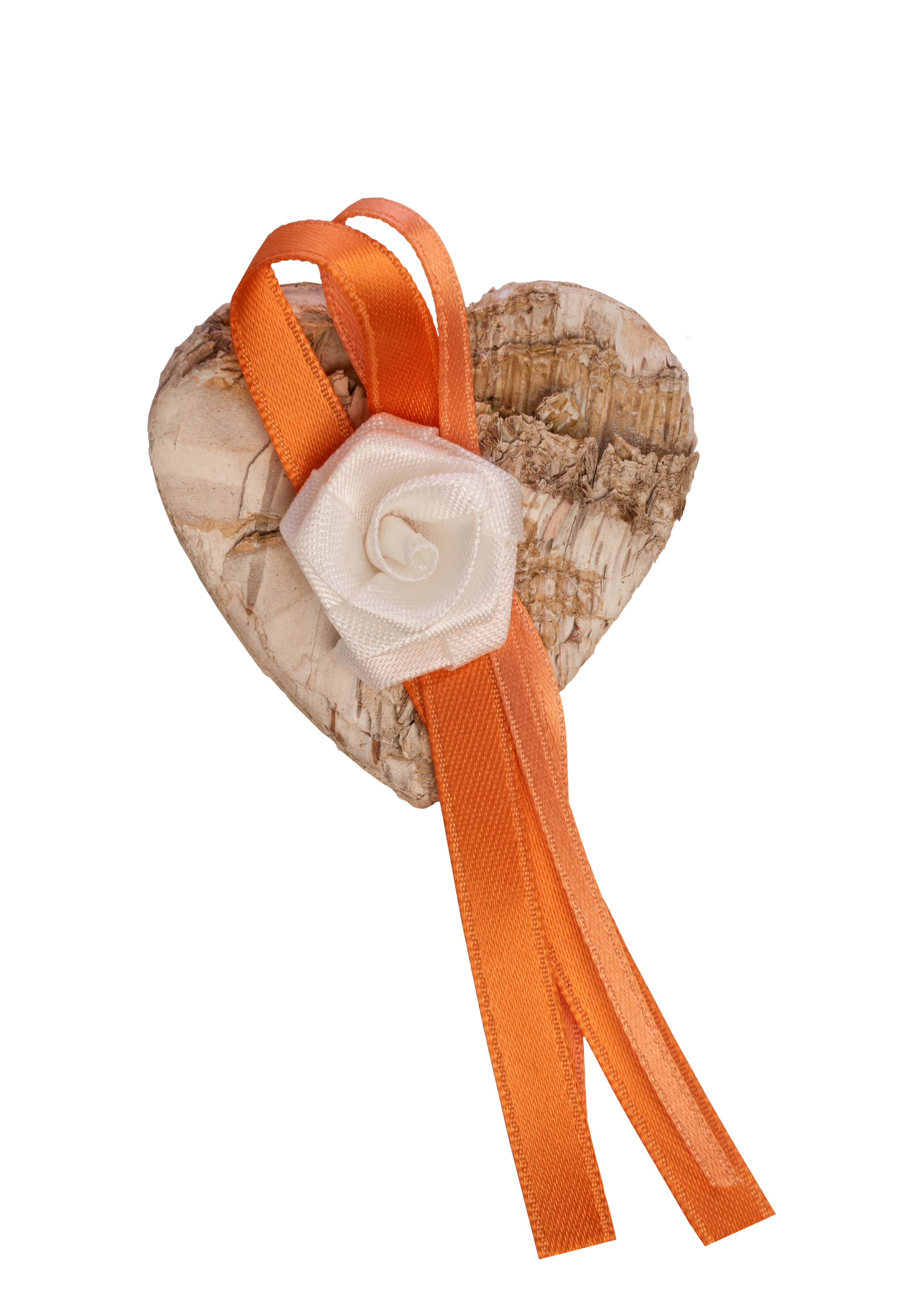 Gästeanstecker Birkenherz orange handgefertigt mit Anstecknadel Gästeanstecker Birkenherz orange handgefertigt mit Anstecknadel