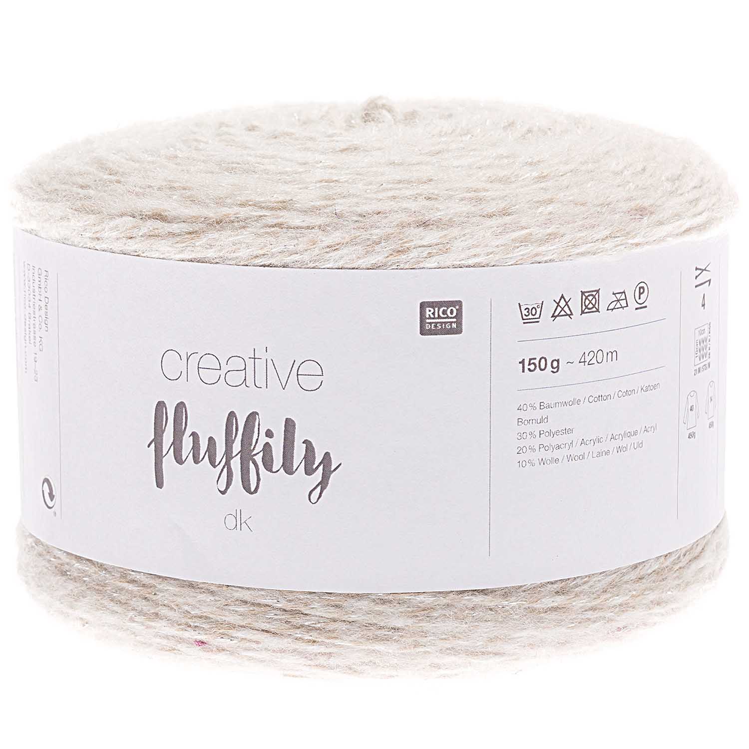 Creative Fluffily dk Rico Wolle Glitzergarn 150g 420m Creative Fluffily dk Rico Wolle Glitzergarn 150g 420m